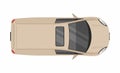 Beige minivan top view. Delivery truck Royalty Free Stock Photo