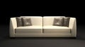 Beige modern large sofa isolated on black background. Royalty Free Stock Photo
