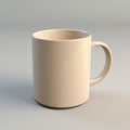 Beige Mug On Gray Background - 3d Rendered Mug With Dry Finish