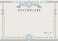 Beige official certificate.Curved border. Royalty Free Stock Photo