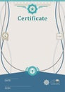 Beige official certificate.Curved border. Royalty Free Stock Photo