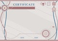 Beige official modern certificate. Curved line border.