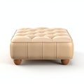 Beige Ottoman 3d Render: Minimalistic Design Inspired By Fernando Botero