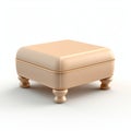 Beige Ottoman 3d Render: Retro Charm And Quiet Potency