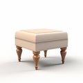 Beige Ottoman Dynasty Side Table 3d Render On White Background