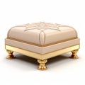 Beige Ottoman Sultan: Ivory Colored Ottoman On Golden Legs