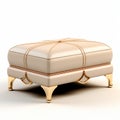 Beige Ottoman Sultan: Upscale 3d Model With Gold Hardware