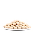 beige painkillers isolated on a white background