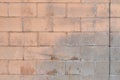 Beige painted masonry block wall with expansion joint