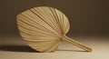 Beige Palm Leaf Hand Fan on Neutral Background Royalty Free Stock Photo