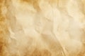 Beige parchment paper background. Amber old crumpled parchment texture. Old papyrus paper. Wallpaper