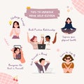 Beige Pink Cute Illustration Tips to Improve your Self-Esteem Instagram Post