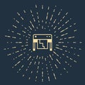 Beige Plotter icon isolated on blue background. Large format multifunction printer. Polygraphy, printshop service Royalty Free Stock Photo