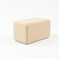 Beige Rectangular Block on White Background in Studio Lighting Minimalist Design Royalty Free Stock Photo