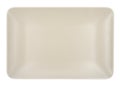 Beige rectangular plate isolated on white background.