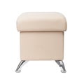 Beige rectangular pouf with legs