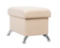 Beige rectangular pouf with legs