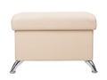 Beige rectangular pouf with legs