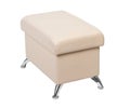 Beige rectangular pouf with legs