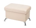 Beige rectangular pouf with legs