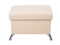 Beige rectangular pouf with legs