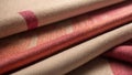 Beige and red fabric samples forming an elegant composition Royalty Free Stock Photo