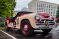 Beige and red GAZ M20 Pobeda-Sport at Classic Soviet Car Exhibition