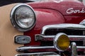 Beige and red GAZ M20 Pobeda-Sport at Classic Soviet Car Exhibition