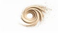 Beige Sand Swirl Vortex on White Background Royalty Free Stock Photo