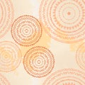 Beige seamless ethnic pattern. Vector illustration handmade.