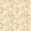 Beige seamless floral pattern. Vector illustration. Royalty Free Stock Photo