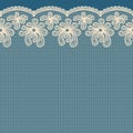 Beige seamless flower lace border