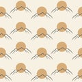 Beige seamless pattern with minimalist mountain landscape. Neutral boho art print. Royalty Free Stock Photo