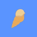 Beige seashell on the blue background