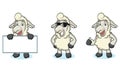 Beige Sheep Mascot happy