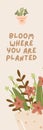 Beige Simple Cute Potted Plant Bookmark