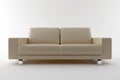 Beige sofa isolated on white background