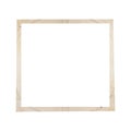 Beige square wooden frame for painting or picture isolated on a white background Royalty Free Stock Photo