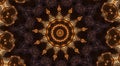 Beige star on brown background, abstract flower kaleidoscope Royalty Free Stock Photo