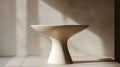 Beige Stone Bowl Table Minimalist Modern Design Royalty Free Stock Photo