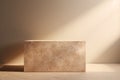 Beige Stone Podium Pedestal, Minimal 3D Product Display Stand