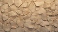 Beige Stone Wall With Broken Tiles - Abstract Flagstone Texture