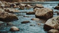 Beige stones in a stream