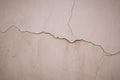 Beige stucco wall crackle surface. Light beige textured background. Grunge texture. Rough weathered backdrop