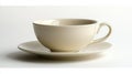Beige teacup and saucer on white background Royalty Free Stock Photo
