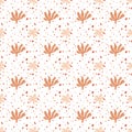 Beige terrazzo seamless pattern, Abstract floral and geometric shapes vector illustration. Royalty Free Stock Photo