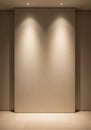 Beige Textured Wall Panel Under Warm Spotlights in Minimalist Royalty Free Stock Photo