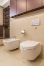 Beige tiles in luxury bathroom Royalty Free Stock Photo