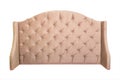 Beige velvet bed headboard isolated on white Royalty Free Stock Photo