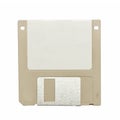 Beige vintage floppy disk on white Royalty Free Stock Photo